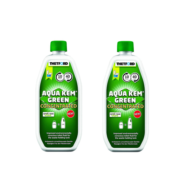 2x Thetford Aqua Kem Green Konzentrat 0,78l, speziell für Campingtoiletten