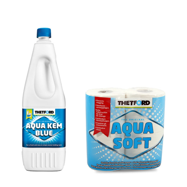 Thetford Aqua Blue 2L Toiletten Zusatz für den Abwasserbehälter + Aqua Soft