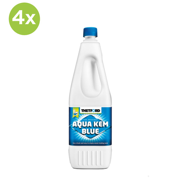 4x Thetford Aqua Blue Toiletten Zusatz für den Abwasserbehälter 2 L Flasche