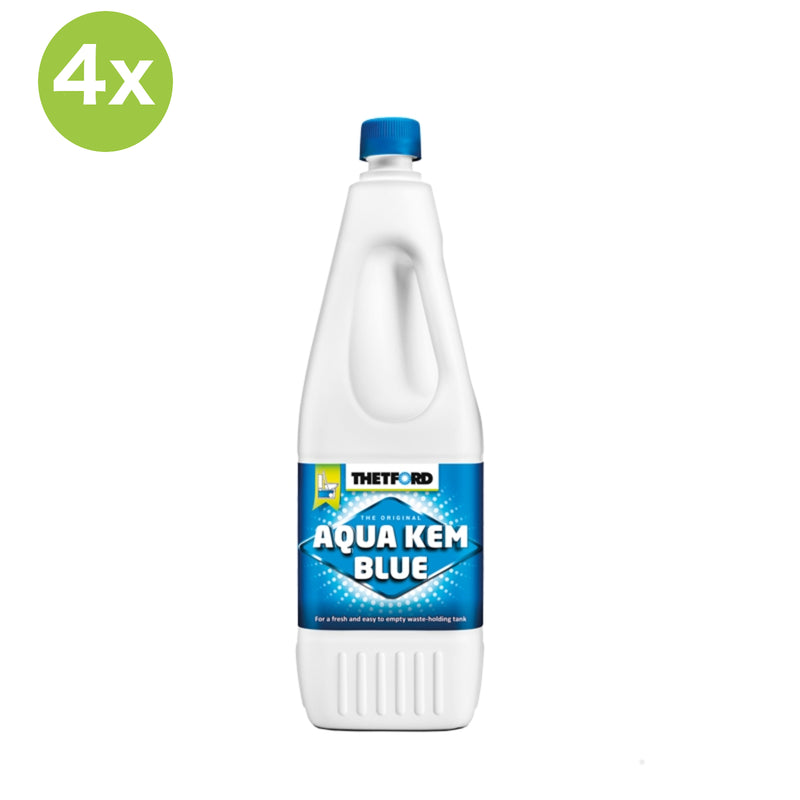 4x Thetford Aqua Blue Toiletten Zusatz für den Abwasserbehälter 2 L Flasche