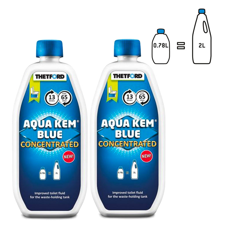 2x Thetford Aqua Kem Blue Toiletten Zusatz für Abwasserbehälter 0,78l Konzentrat