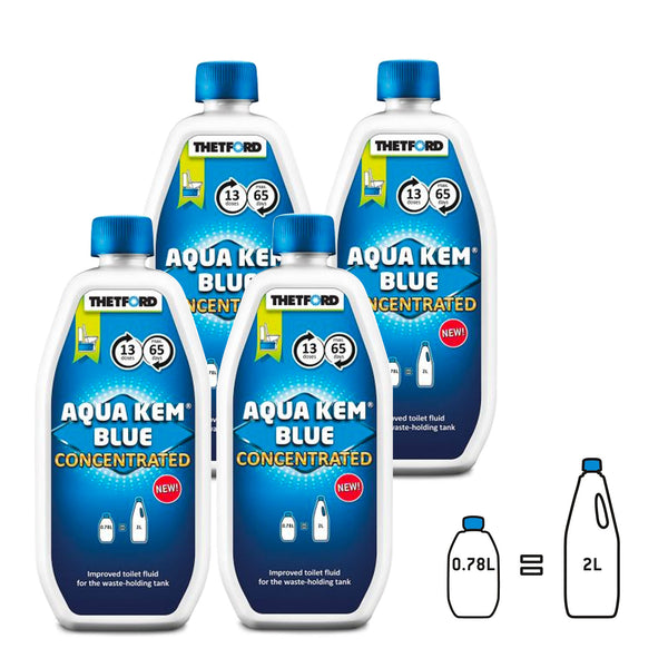 4x Thetford Aqua Kem Blue Toiletten Zusatz für Abwasserbehälter 0,78l Konzentrat