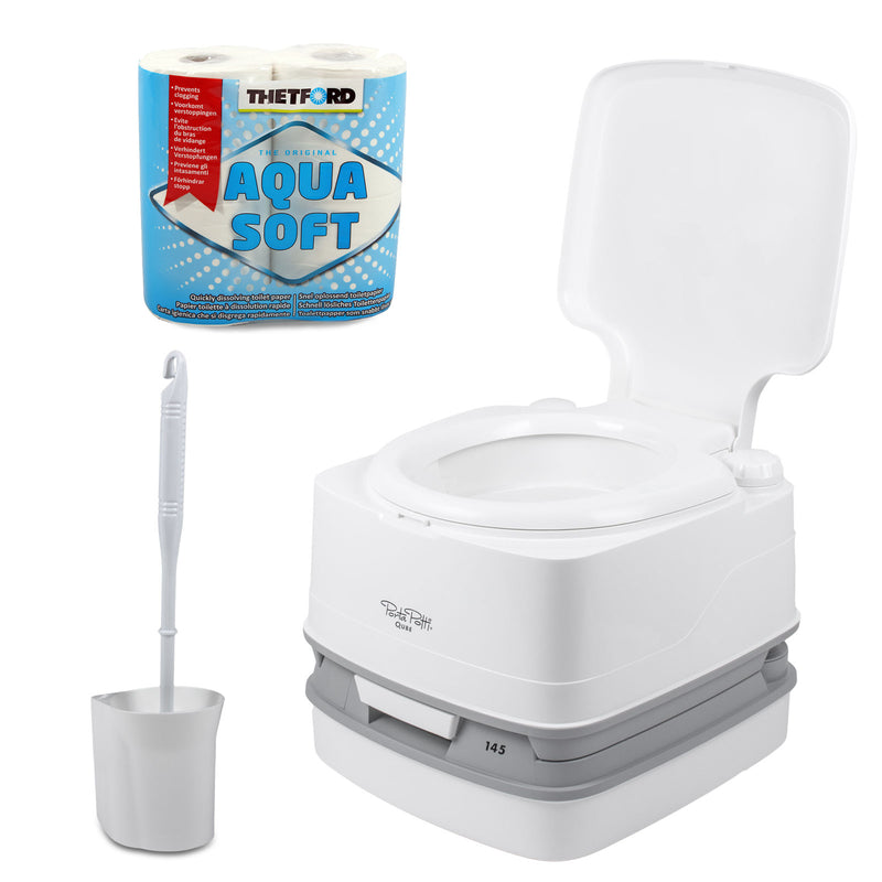 Porta Potti Qube 145 + Chemie + Fiamma Toilettenbürste + Aquasoft