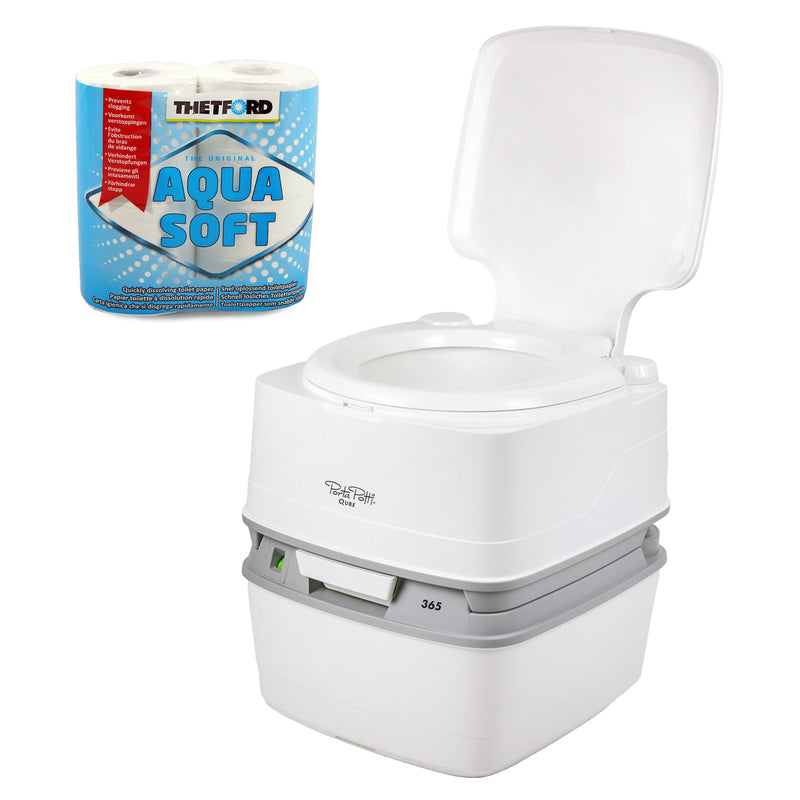 Thetford Porta Potti Qube 365 Campingtoilette 21 L + Toilettenpapier + Chemie