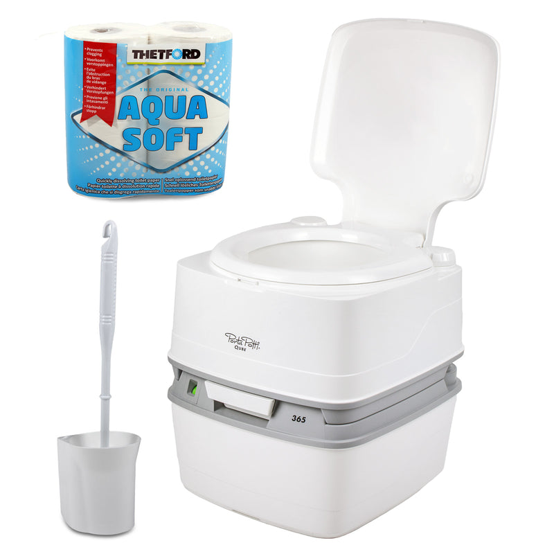 Porta Potti Qube 365 + Chemie + Fiamma Toilettenbürste + Aquasoft