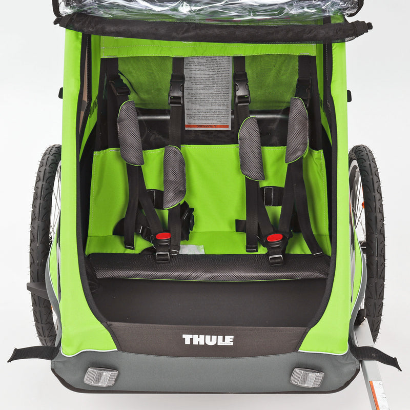 Thule Coaster XT Fahrrad Anhänger, Buggy, Grün, Zweisitzer, 45 Kg Zuladung