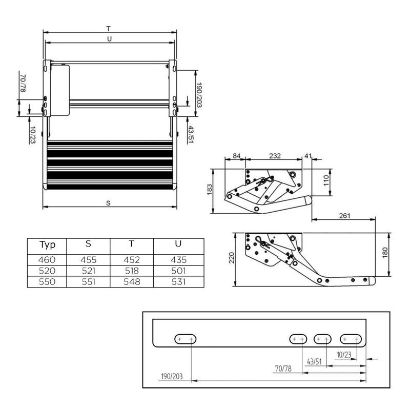 Single Step Alu | Trittstufe ausfahrbar | 12 Volt | 550mm | OmniStep | 5Kg | Alu