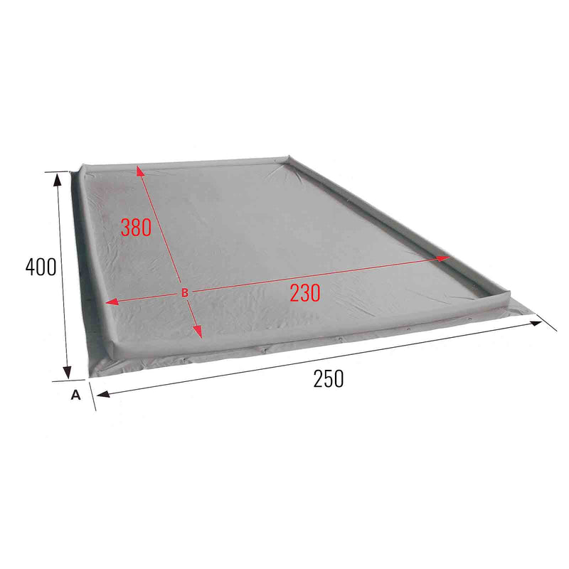 wamovo Bodenplane aufblasbar - versch. Größen - Air dam Vorzeltplane grau (400 g/qm)