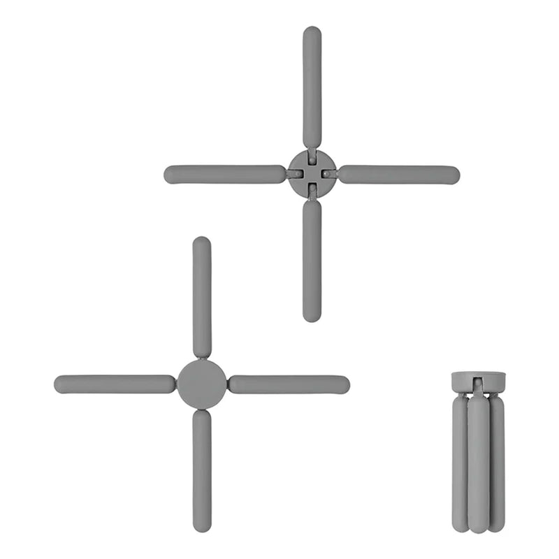 4 Stk. Faltbarer Untersetzer Silikon grau hitzebeständig Topfuntersetzer Camping