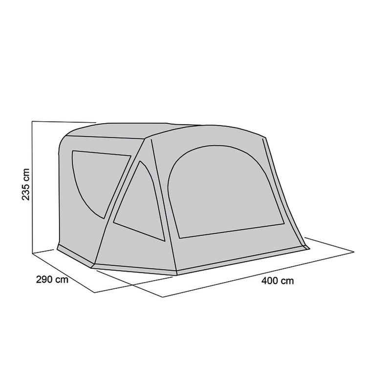 Vorzelt aufblasbar passend für Adria Action 361 - Luftgestänge, Wohnwagen Zelt