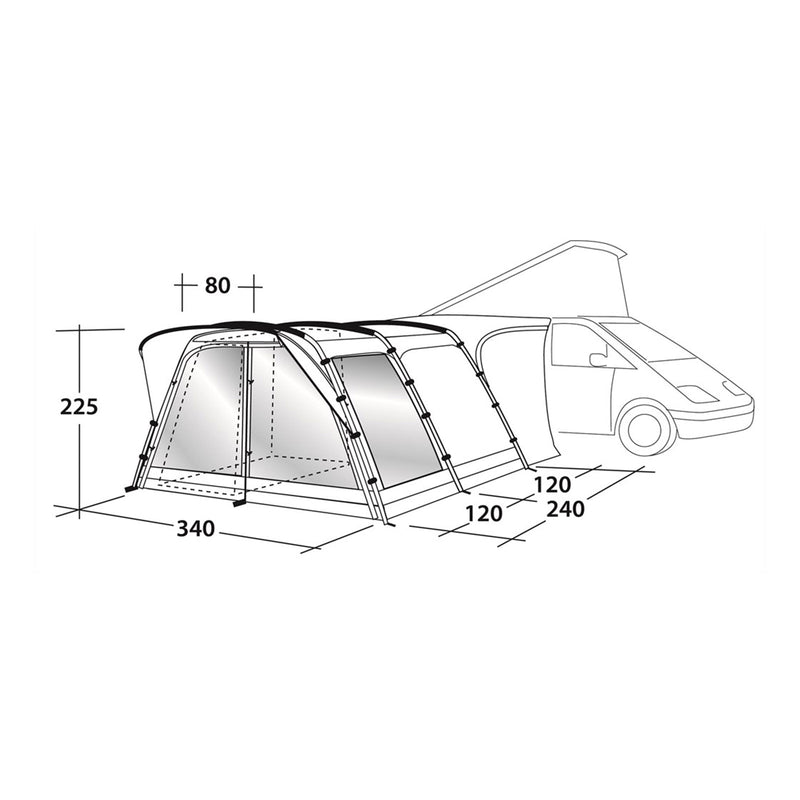 Vorzelt 340x240 Country Road SA für Wohnwagen Bus Drive-Away Tunnelzelt Camping