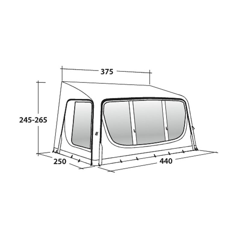 Vorzelt 250x440 Ripple-M Markise für Caravan, Reisemobil, Camper Camping Zelt