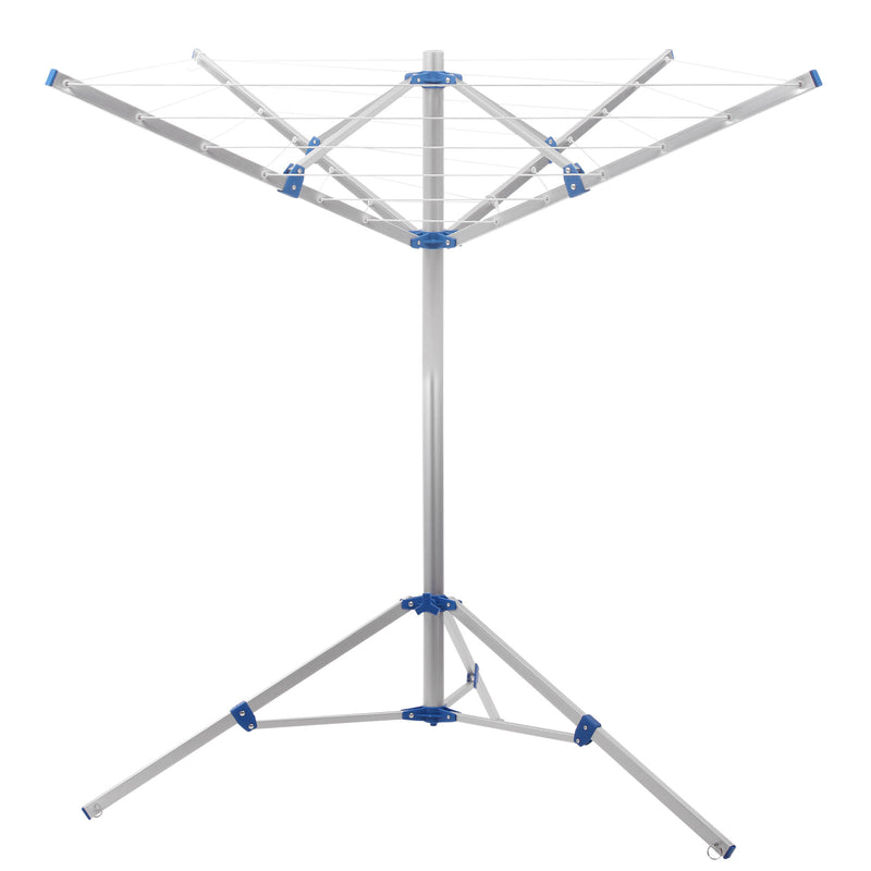 Camping Wäschespinne 15 M Leine Spannweite 152cm Höhe 150cm + Befestigungsklemme