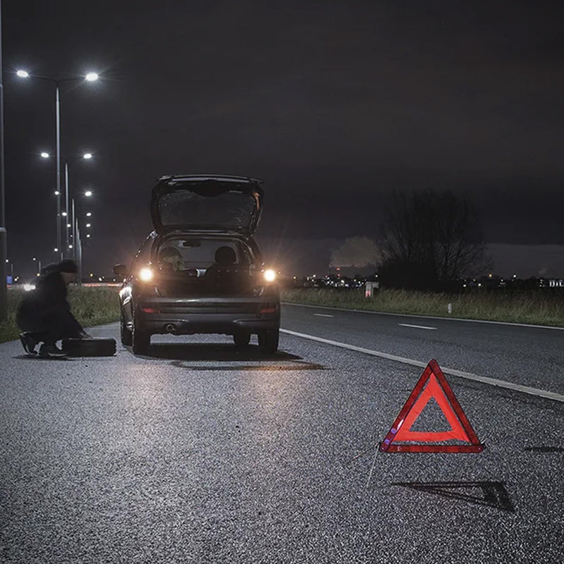 Warndreieck kompakt, Gefahrendreieck, E-geprüft für KFZ PKW LKW Pannen Dreieck