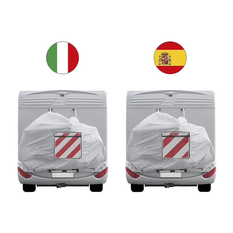 2in1 Warntafel für Italien + Spanien PVC 50x50 reflektierend - Reise Warnschild