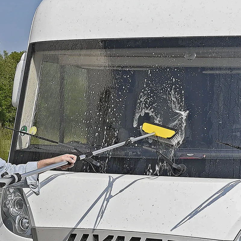 Autowaschbürste mit Teleskopstiel, Seifenspender Wohnmobil Waschbürste Bürste