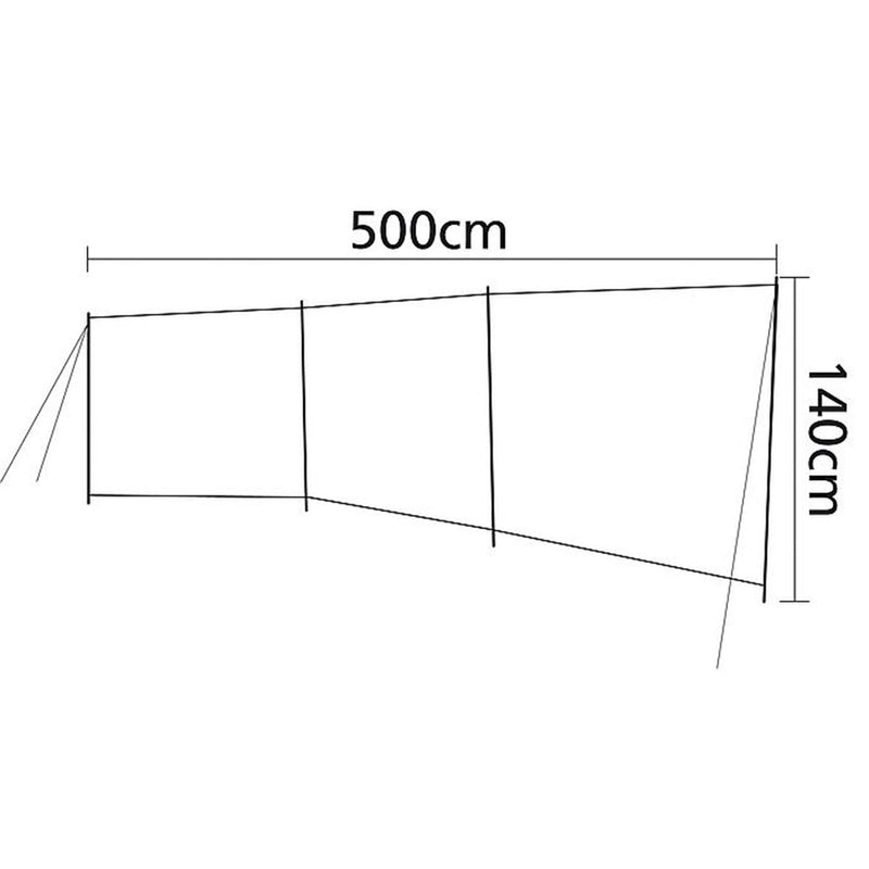 Windschutz Popular | 3 Teile | Campingsichtschutz mit Stangen