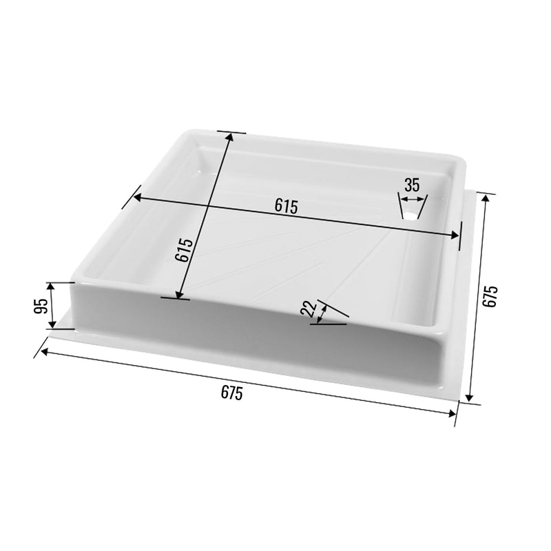 Wohnwagen Duschwanne (BxTXH) 68 x 68x 10 cm + Ablaufgarnitur