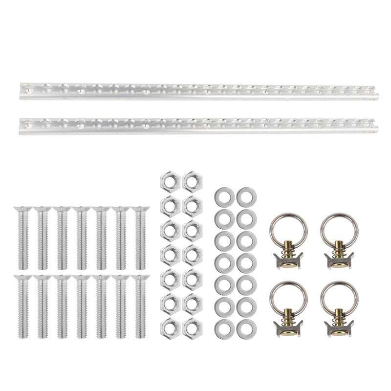 Zurrschienen Alu 60cm 2er Set  inkl 4x Fitting mit Öse & Befestigungsmaterial