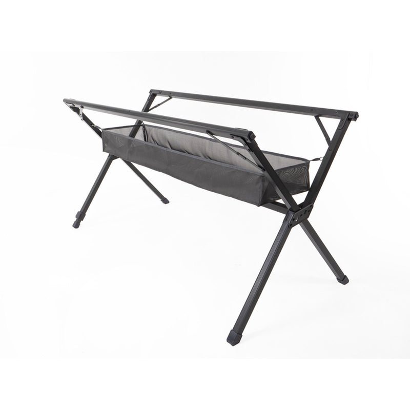Campingtisch Bambus-Rolltisch 140x80cm Aluminium Gartentisch Klapptisch mit Netz