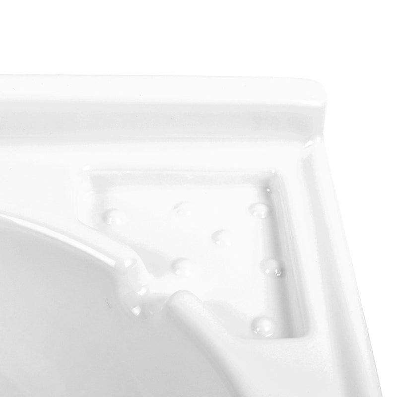 Eckwaschbecken 415 x 415 x 160 mm, Kunststoff, weiß