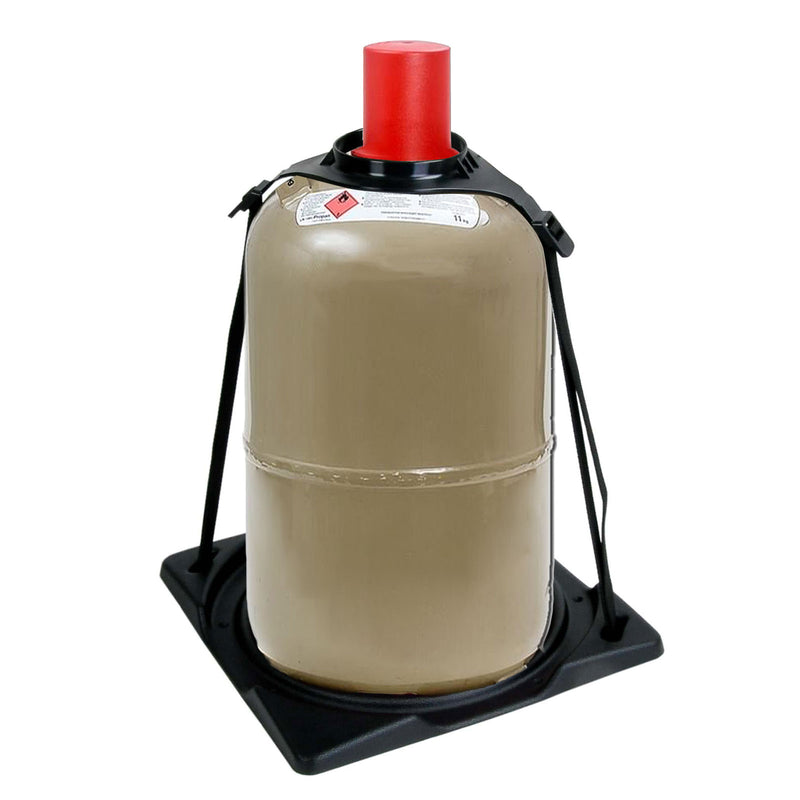 Set Gasflaschenhalter Froli   schwarz passend für 5 & 11 Kg Flaschen Stahl Alu