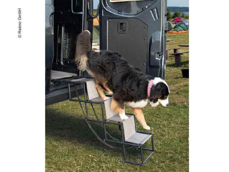 Faltbare Hundetreppe Rampe für Tiere bis 30kg, 4 Stufen Einstiegshilfe Metall