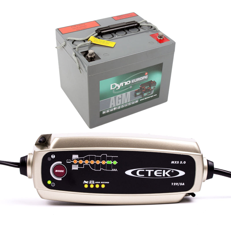 Batterieset für elektrische Wohnwagen Rangierhilfe 40 Ah , inkl C-tek Ladegerät