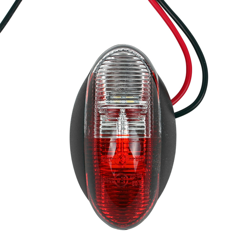 Umrissleuchte LED rot/weiß 60x34 mm, 12 - 30 Volt, LED
