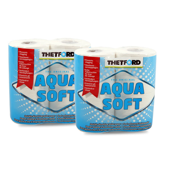 Thetford Aqua Soft Toilettenpapier für Campingtoiletten 2 x 4 Rollen